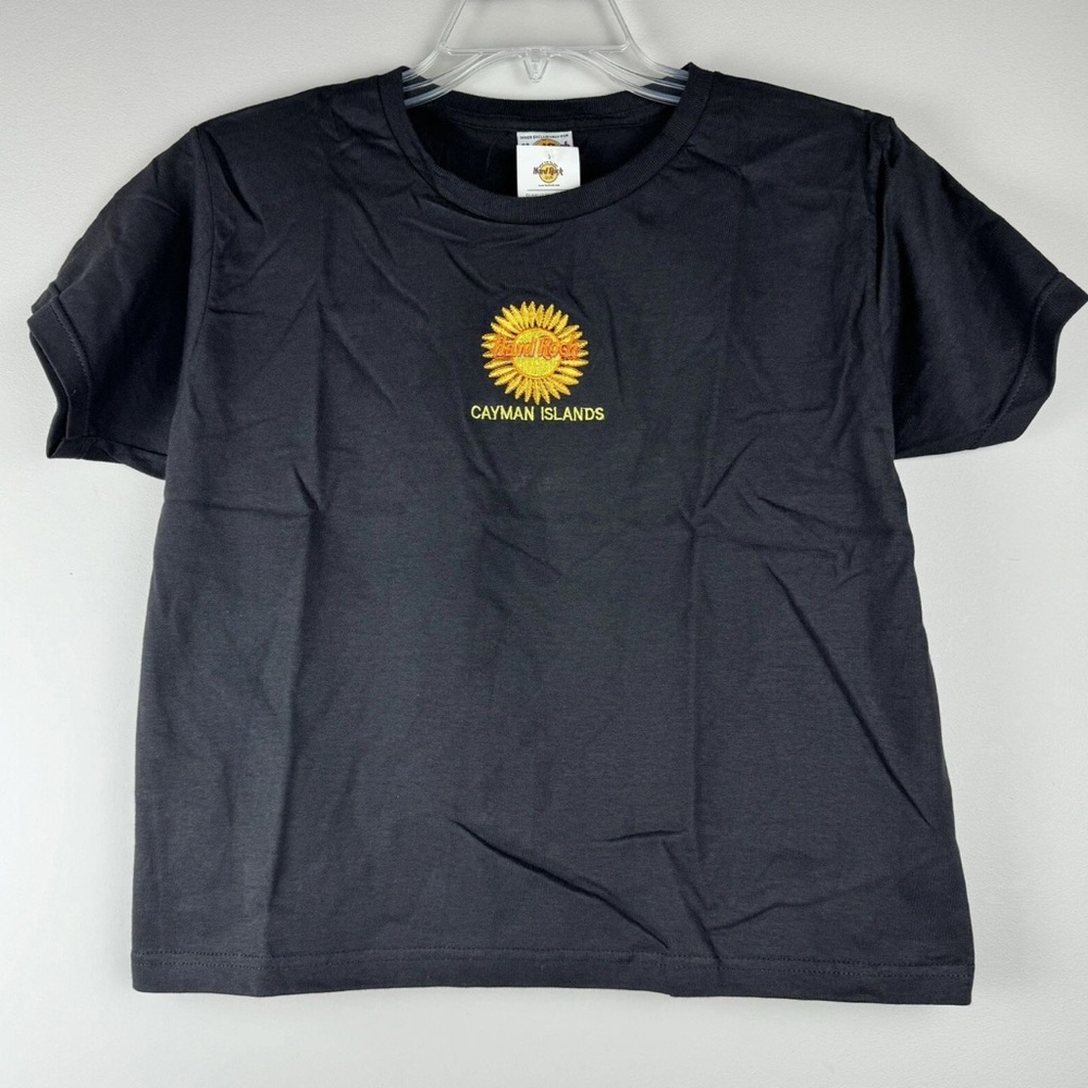 Hard Rock Cafe Cayman Islands Crop Top Womens Size L Black NWT